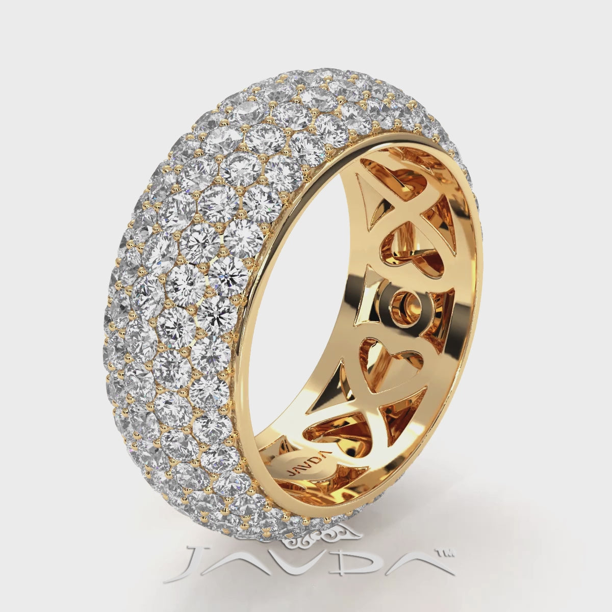 Round Lab Grown Diamond Pave Set Women's Eternity Wedding Band 3.93 Ctw.